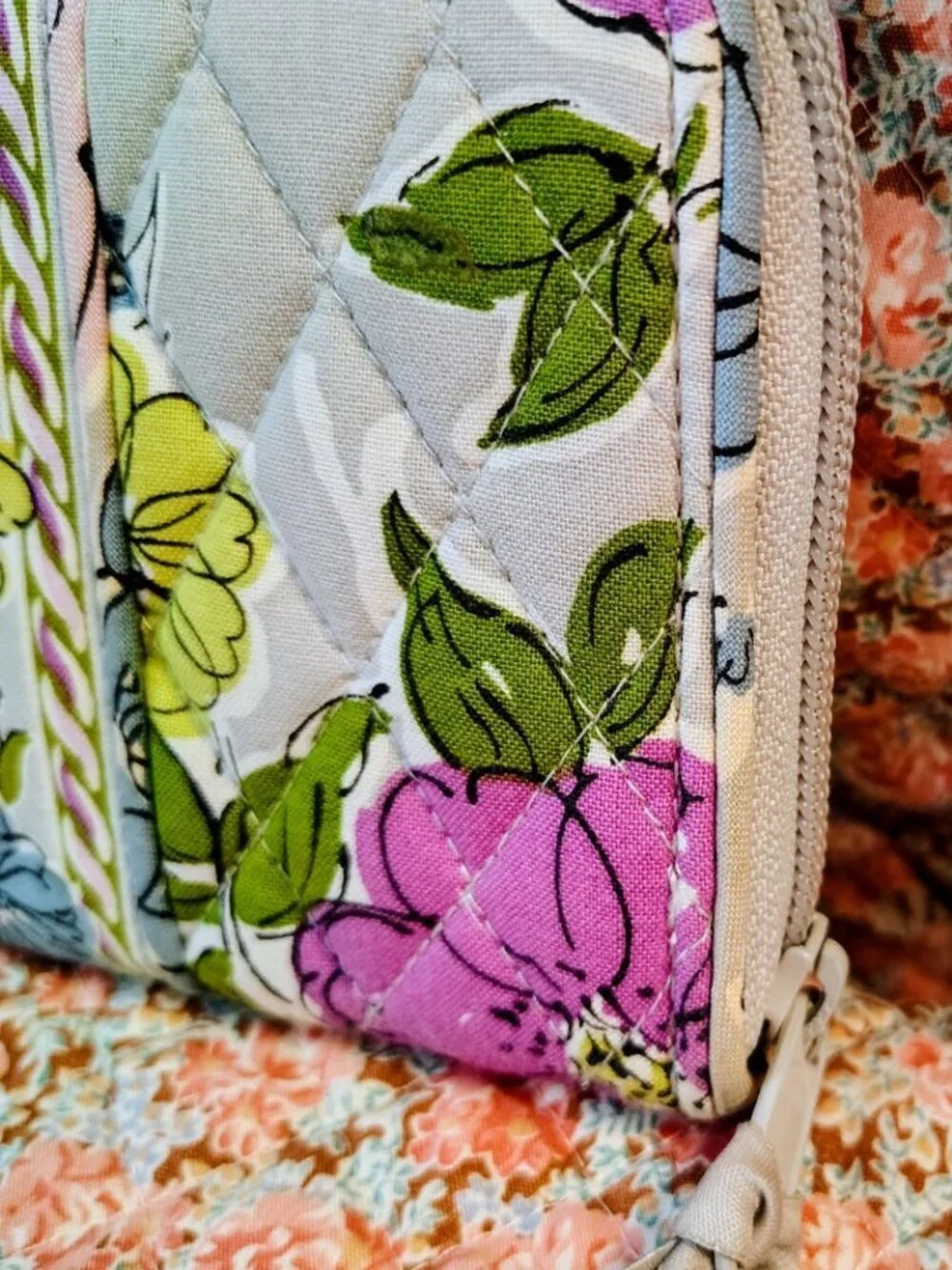 Vera Bradley Watercolor Zip Around Clutch Floral Wallet - Picture 7 of 14